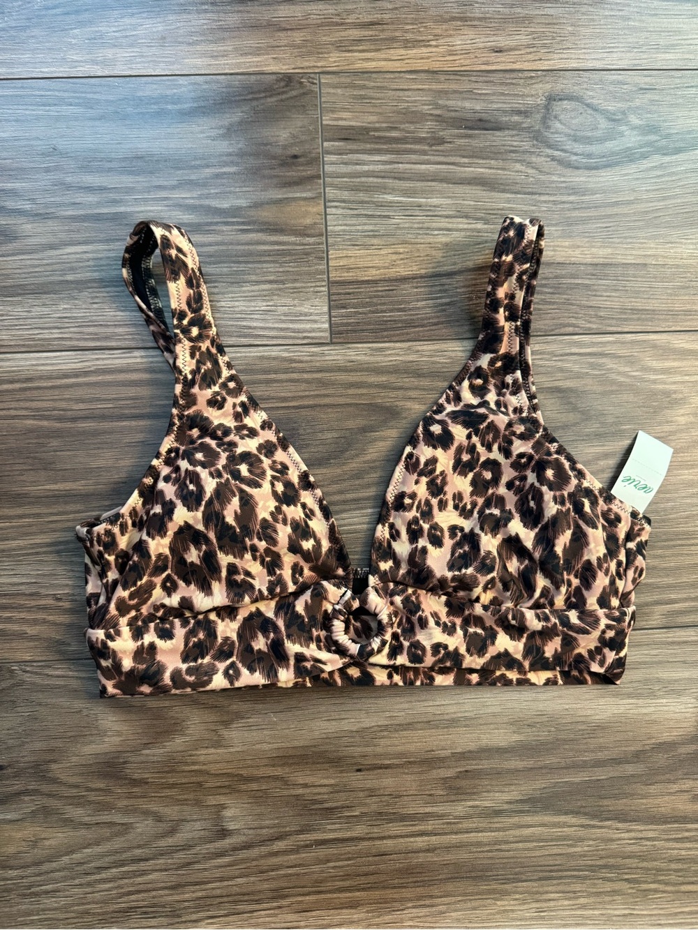 Aerie Longline Plunge Leopard Ring Bikini Top